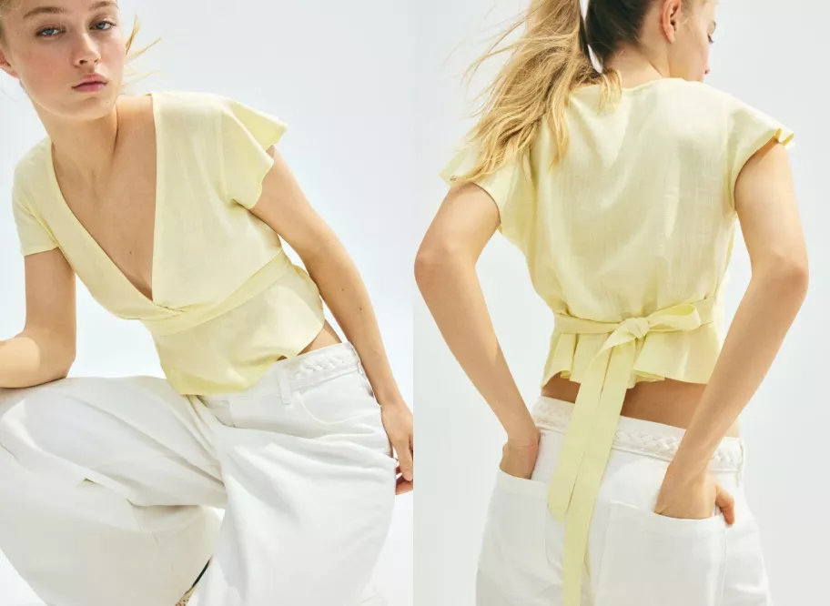 halenka s mašlí v pase