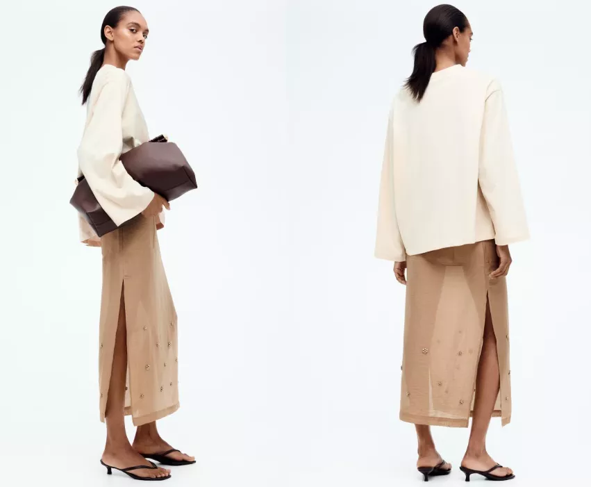 mini sukně s rozparkem