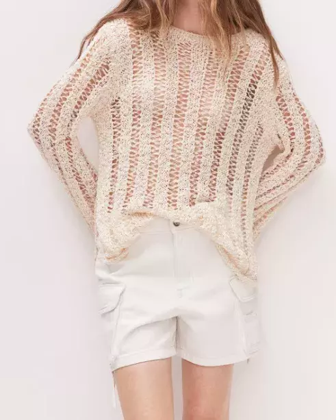 Bílé džínové šortky, H&M, 599 Kč