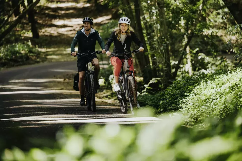 starší pár na elektrokolech