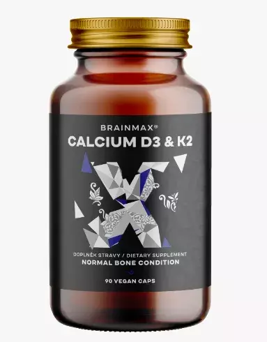 <p>BrainMax Calcium D3 & K2, vápník s vitamínem D3 & K2, 90 rostlinných kapslí, 559 Kč</p>
