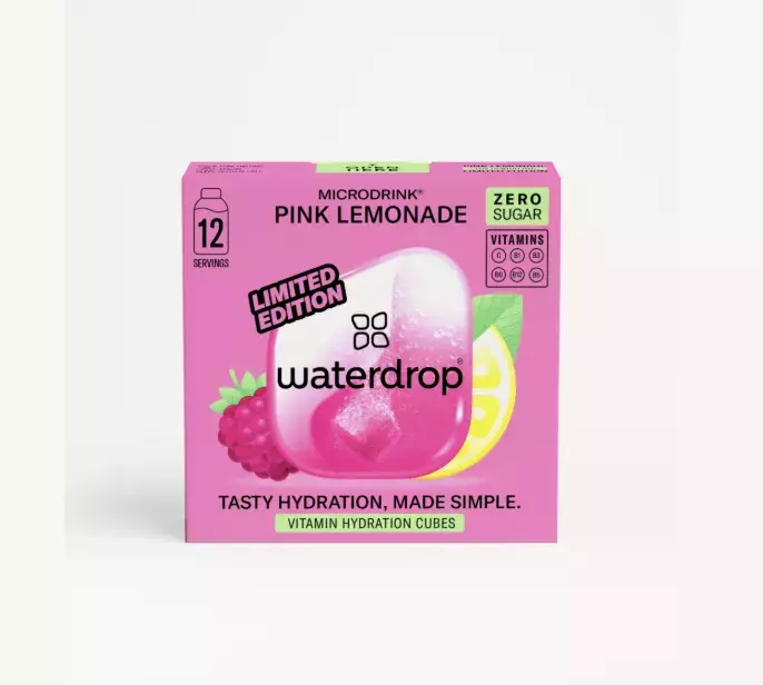<p>Pitný režim je pro zářivou pleť klíčový. Chutnat vám bude novinka od Waterdrop - PINK LEMONADE s chutí malin a citronu.</p>

<p>Cena: 229 Kč</p>
