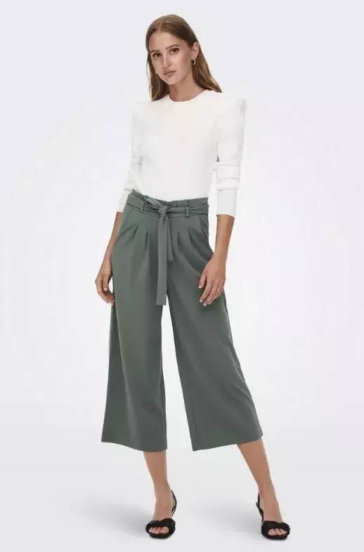 Lněné kalhoty s vázačkou v pase, JDY, 612 Kč