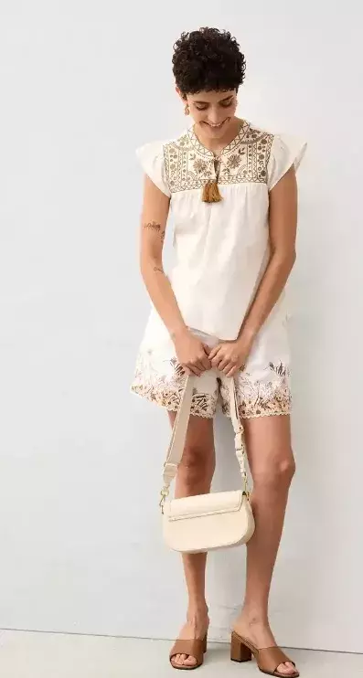 Tunika s podílem hedvábí a výšivkou, Bonprix, 1 229 Kč