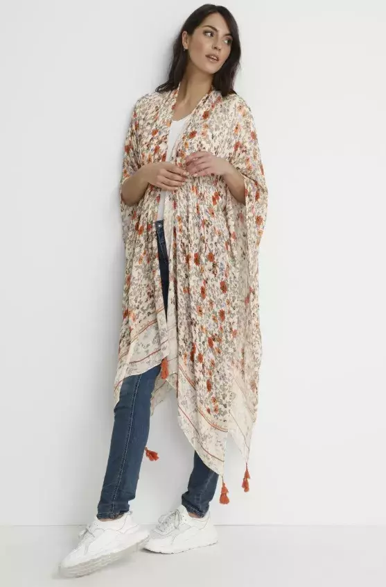 Boho chic pončo, Cream, 970 Kč