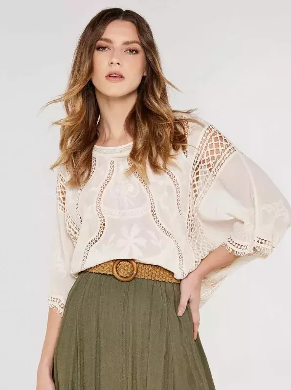 Krajková blůza, Apricot, 899 Kč