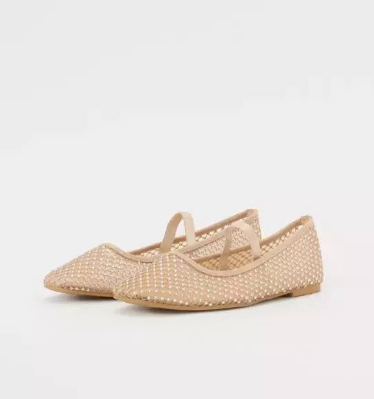 Síťované baleríny s kamínky, Even&Odd, 670 Kč