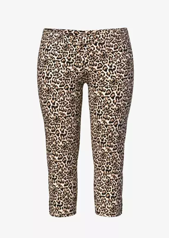 Vzorované pružné capri kalhoty, Ulla Popken, 499 Kč