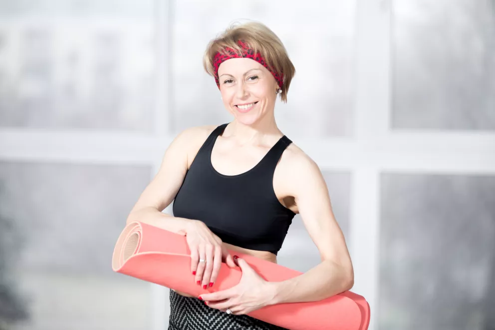 žena připravena na cvičení