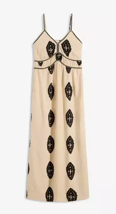 Maxi šaty ze lnu s potiskem, Bonprix, 1 129 Kč