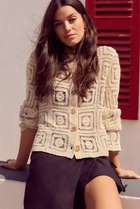 Háčkovaný kardigan, Next, 1 674 Kč