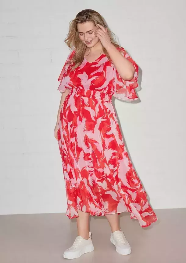 Šifonové maxi šaty s nařaseným pasem