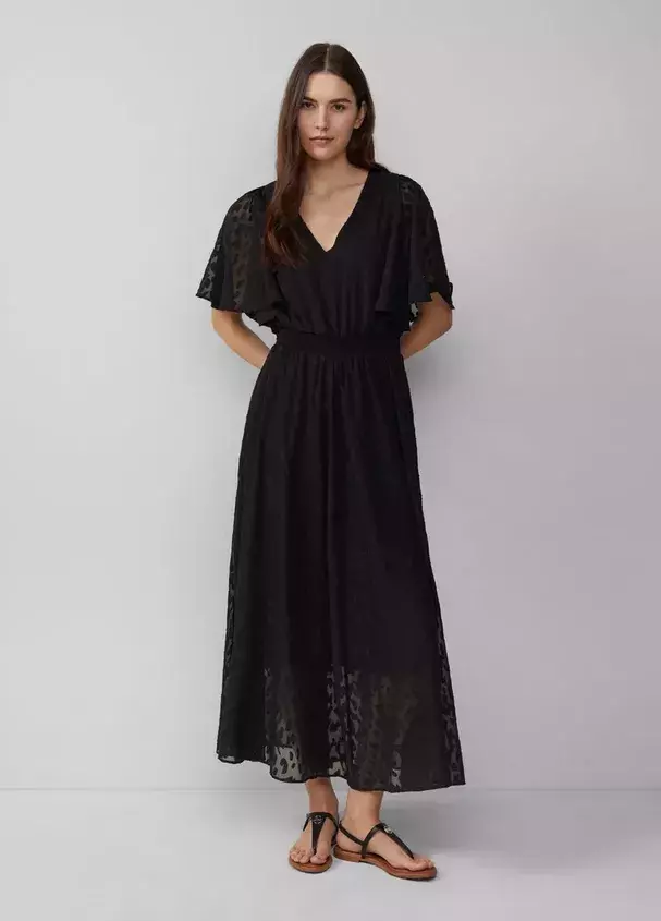 Sváteční maxi šaty ze strukturovaného šifonu s nařaseným pasem 1.899