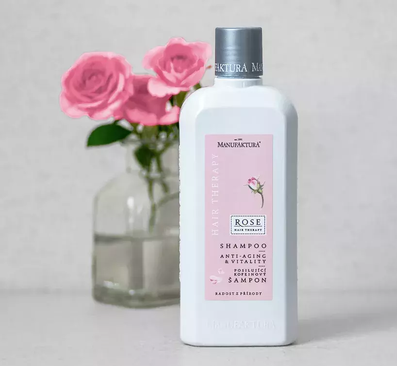 Anti-aging & Vitality posilující kofeinový šampon pro zralé vlasy RŮŽE