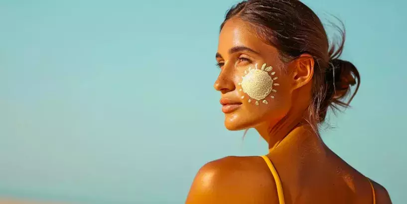 žena s krémem na tváři