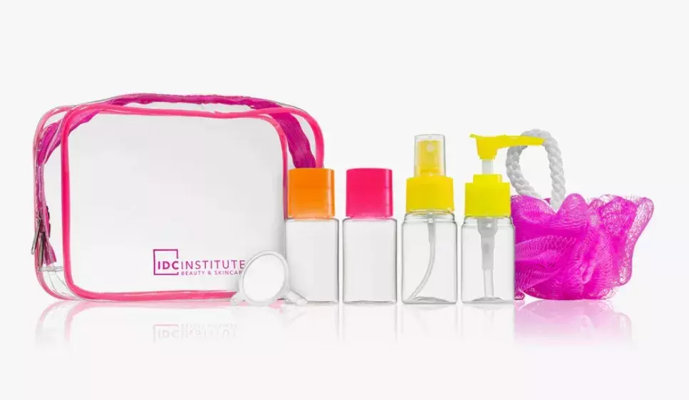 Cestovní lahvičky s kosmetickou taškou, IDC Institute, 115 Kč