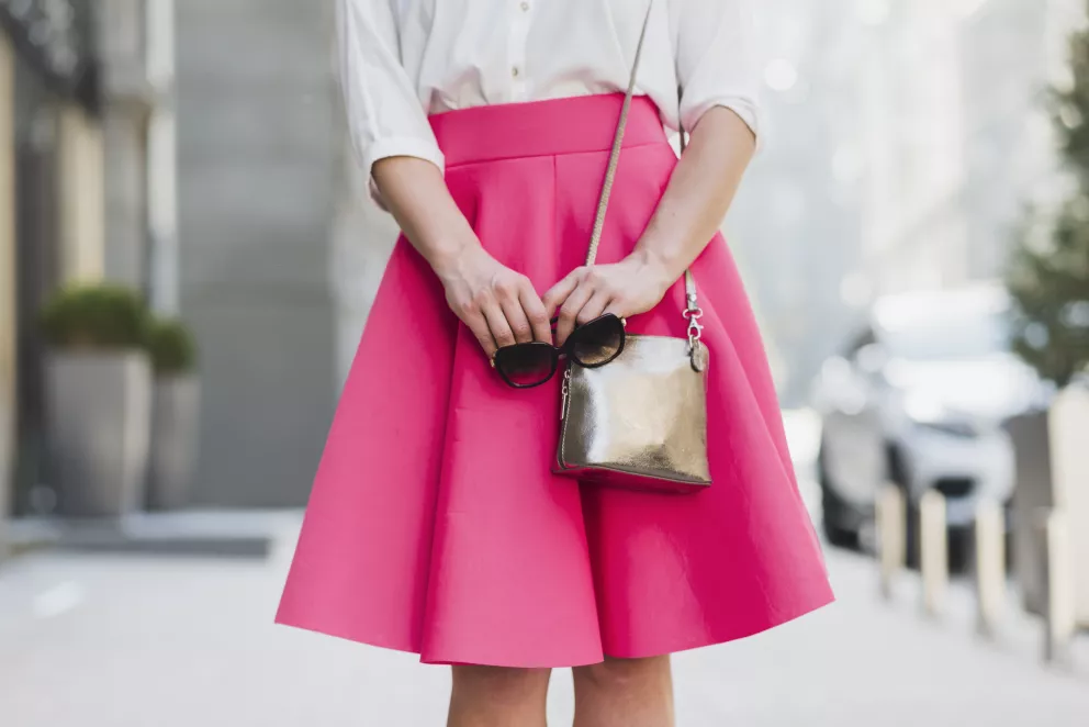 růžová áčková sukně