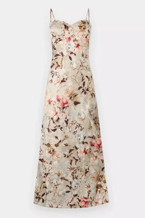 Saténové šaty s potiskem, Guess, 3 600 Kč
