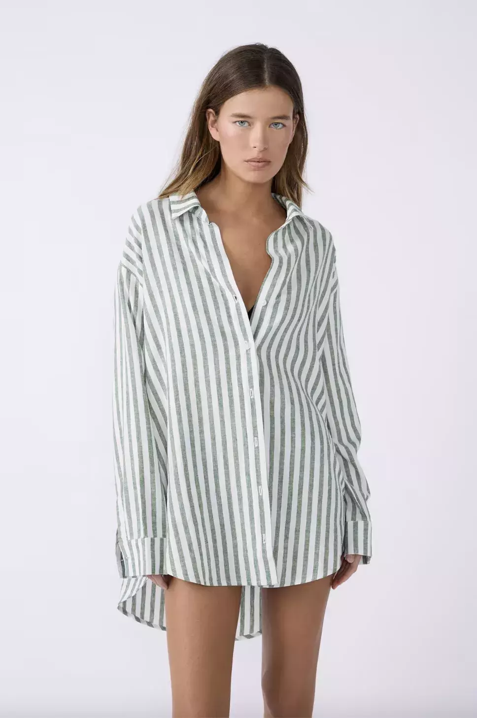 Pruhovaná lněná košile