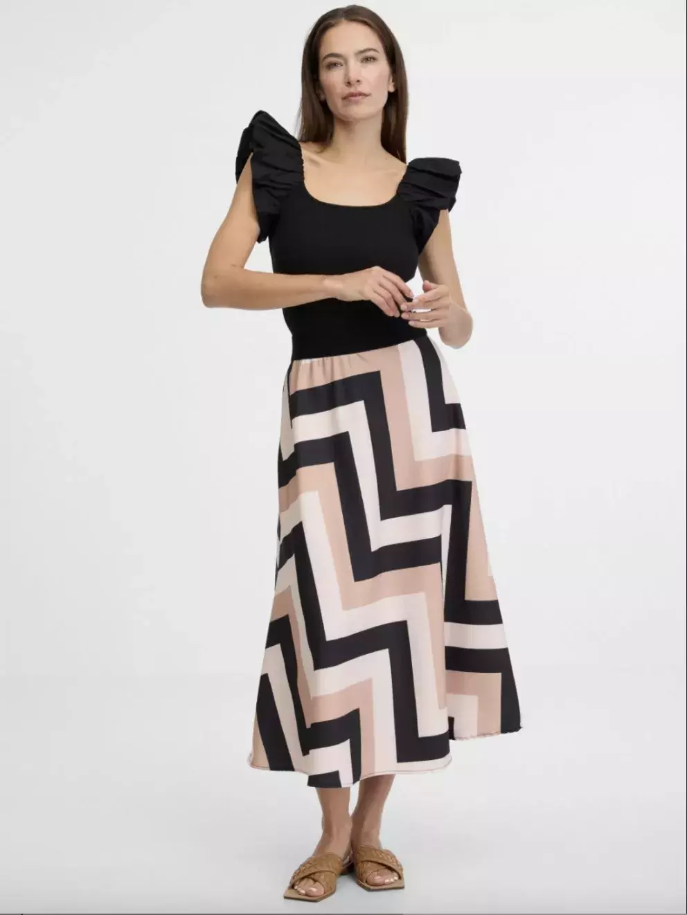 SIMPO áčková midi sukně Geometric