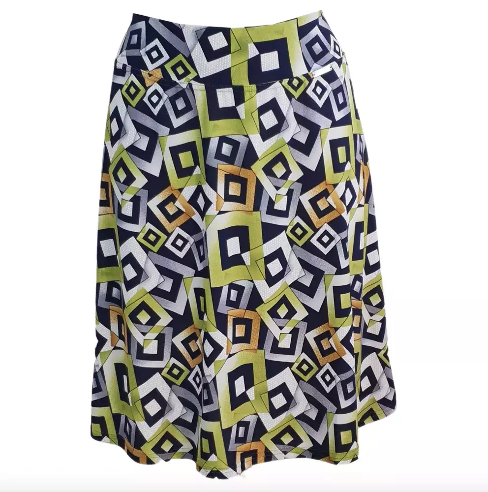 Sukně se zeleným geometrickým vzorem