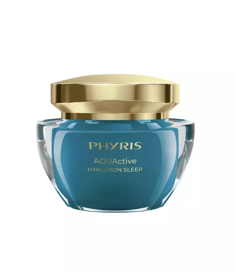 <p><strong>Vyhlazující a hydratační noční krém AQUActive Hyaluron Sleep, Phyris, 1255 Kč</strong></p>

<p>Krém intenzivně hydratuje a zároveň poskytuje pleti cenné minerály, nepřetržitou vlhkost a zabraňuje pocitu pnutí.</p>
