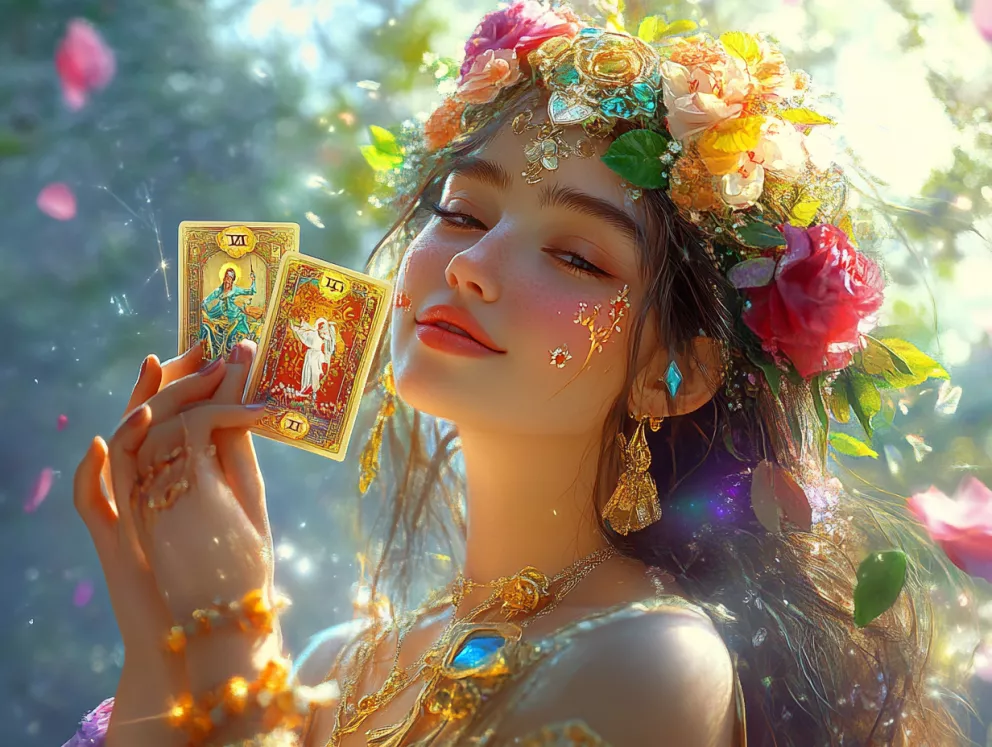 žena s tarotovými kartami