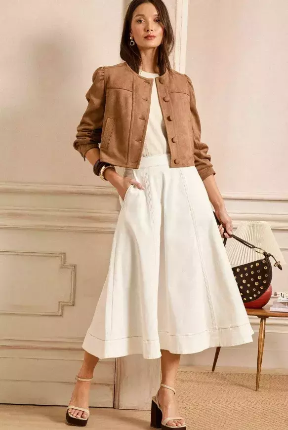 Béžová denimová sukně, Love & Roses, 1 975 Kč