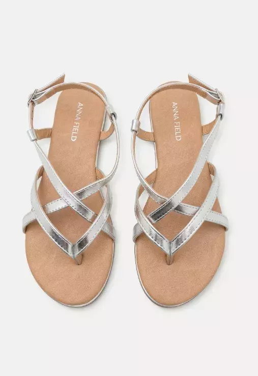 Stříbrné sandály, Anna Field, 600 Kč