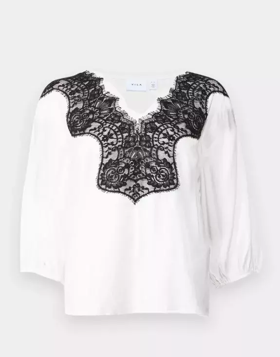 Halenka s krajkovým lemováním, VILA, 816 Kč