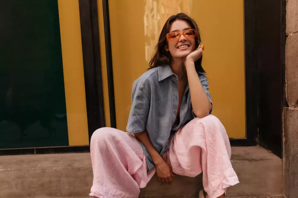 letní lněné kalhoty