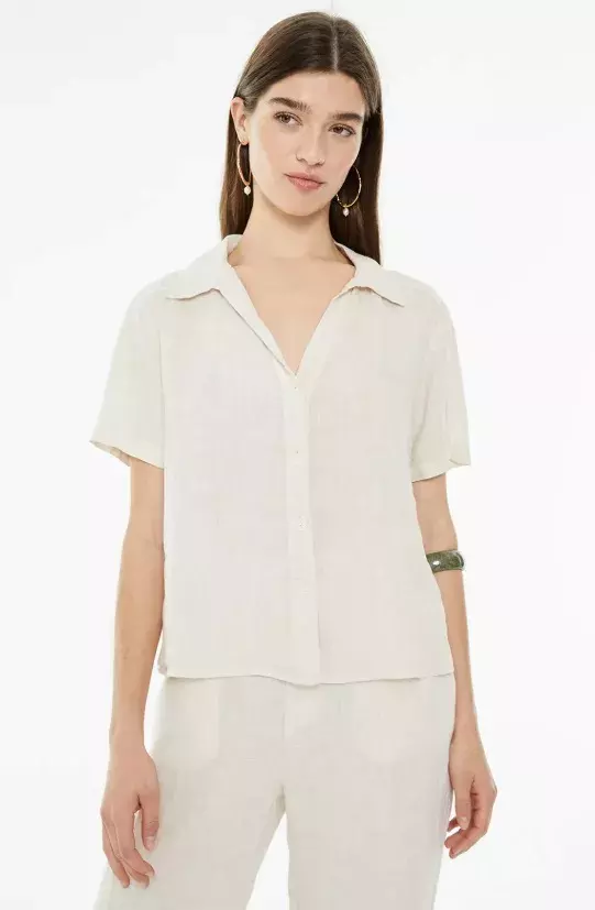 Lněná košile do pasu, System Action, 1 460 Kč