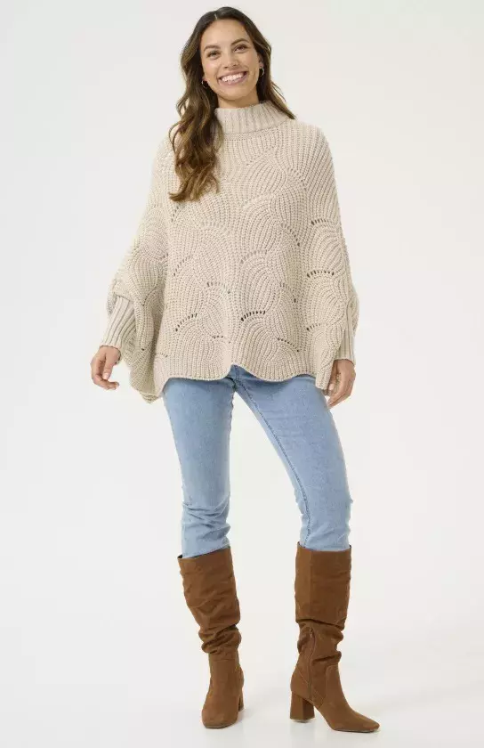 Béžové pončo, Cream, 1 227 Kč