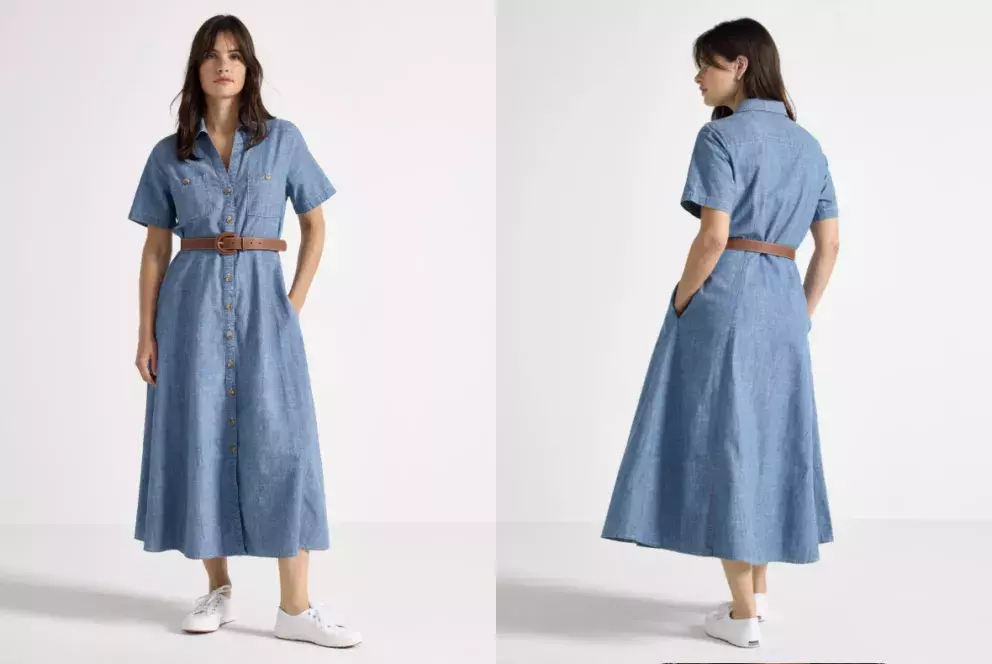 <p>Košilové šaty z šambré, Lindex, 1499 Kč</p>
