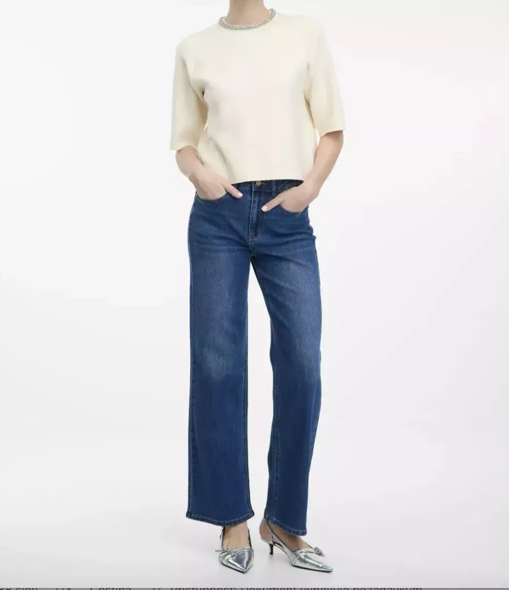 <p>Modré dámské wide leg džíny ORSAY, 849 Kč</p>
