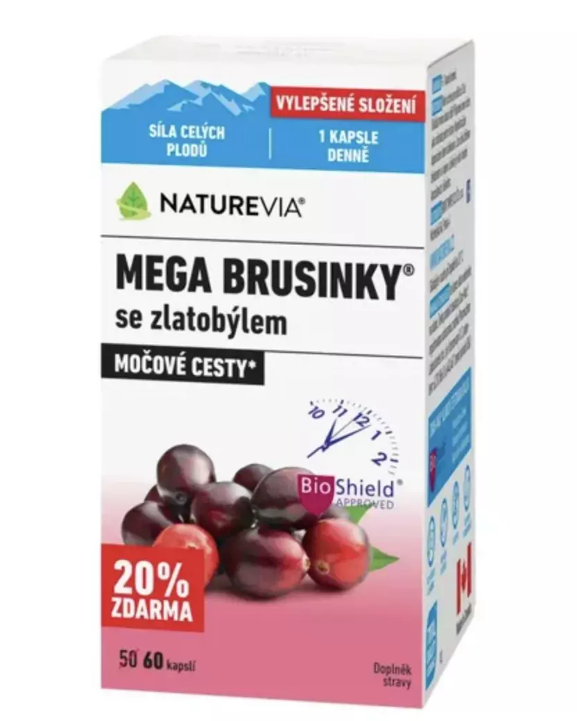<p>NatureVia Mega brusinky 60 kapslí, 385 Kč</p>
