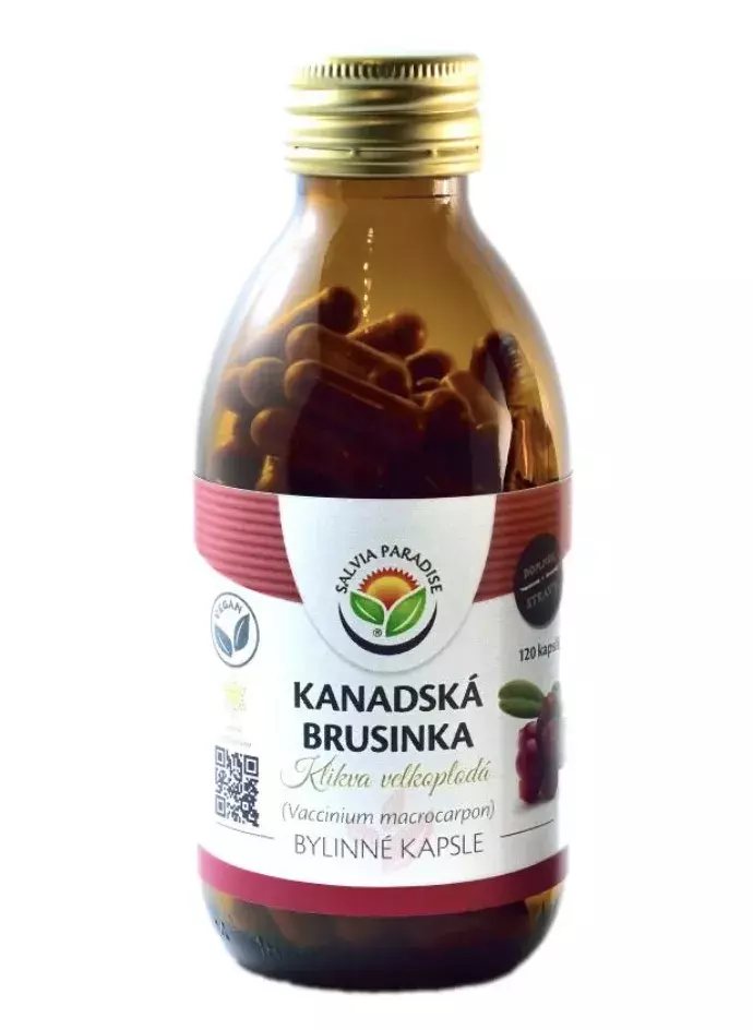 <p>Kanadská brusinka sušená mrazem - lyofilizovaná kapsle 120 ks, Salvia Paradise, 349 Kč</p>
