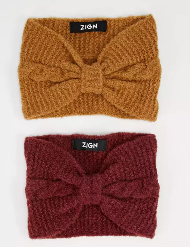 <p>Hořčicová a vínová čelenka, Zign, 306 Kč</p>
