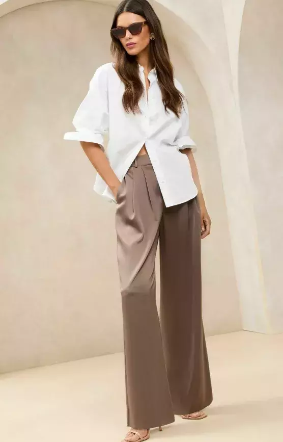 Elegantní saténové široké kalhoty, Lipsy, 890 Kč