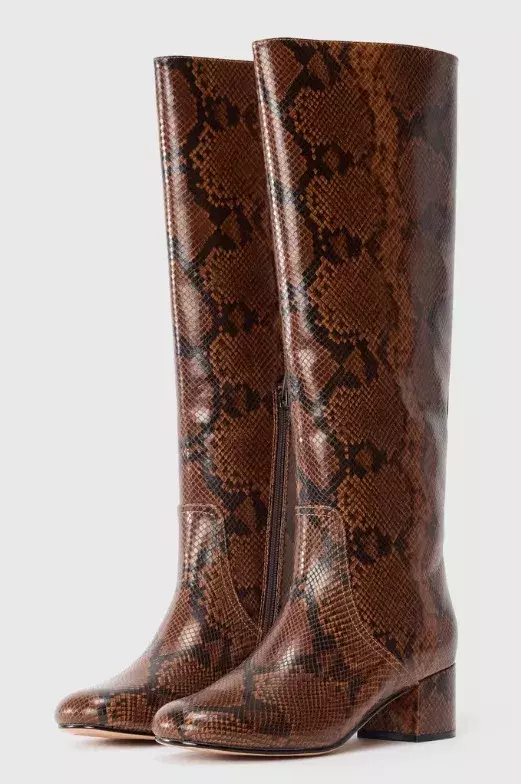 Kozačky s hadí texturou, TWINSET, 6 520 Kč