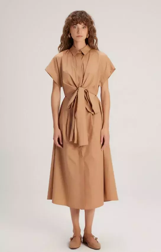 Karamelové šaty s mašlí, adL, 2 049 Kč