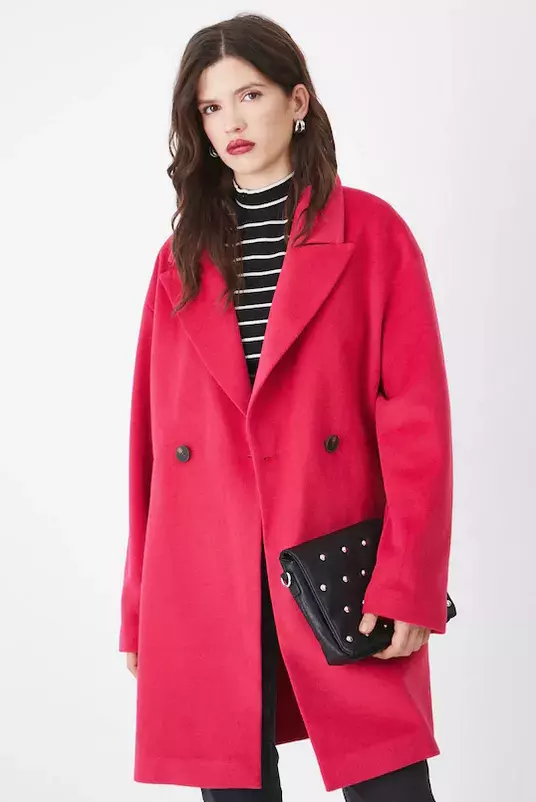 Kabát dámský se strukturou červená barva