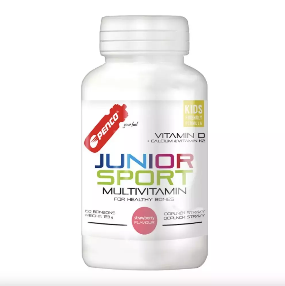 Multivitamíny pro děti, Junior Sport Multivitamin 150 bonbonů, Jahoda, Penco, 429 Kč