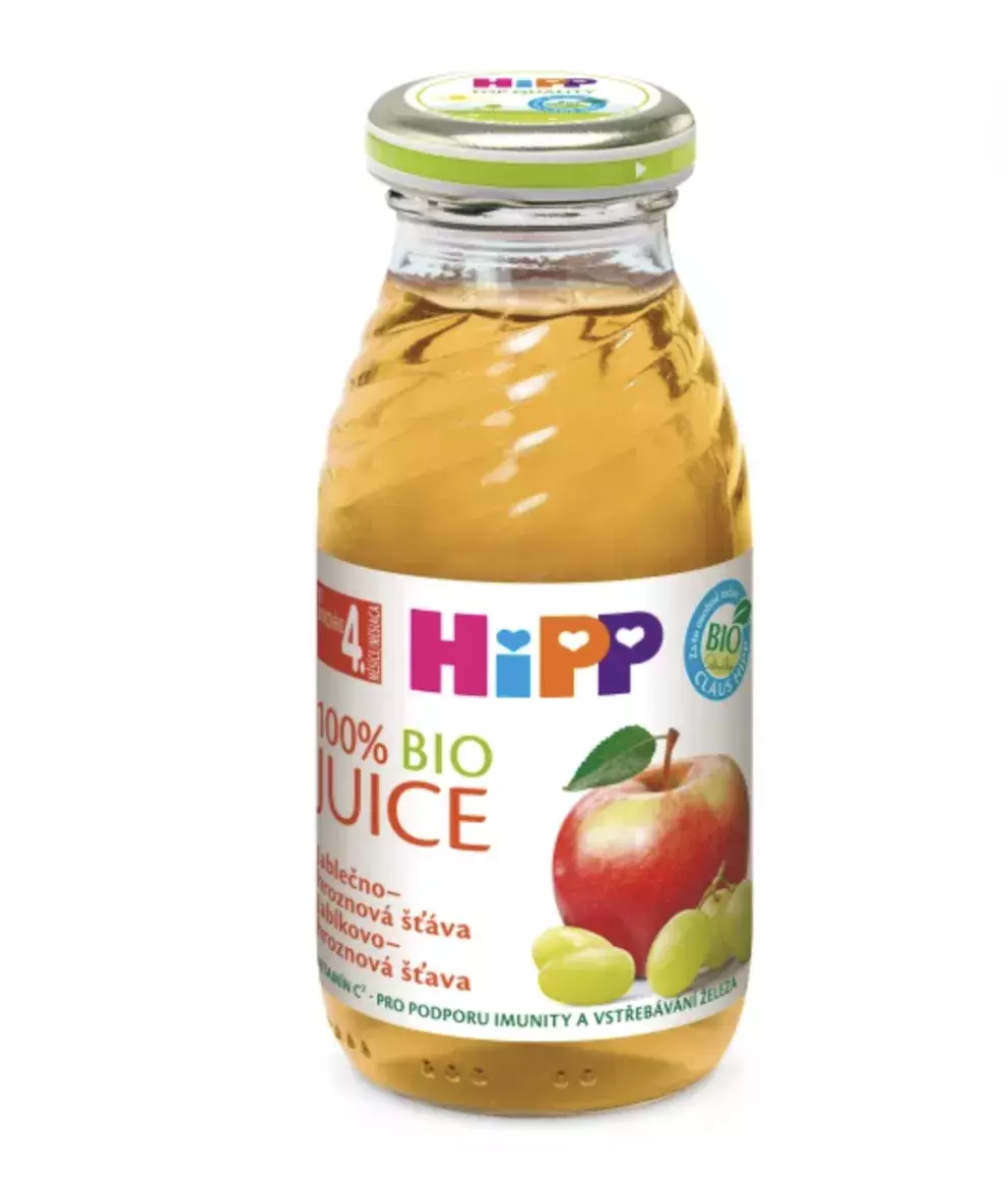HiPP 100% Jablečno-hroznová šťáva BIO 4/6m 200ml, HiPP, 39 Kč