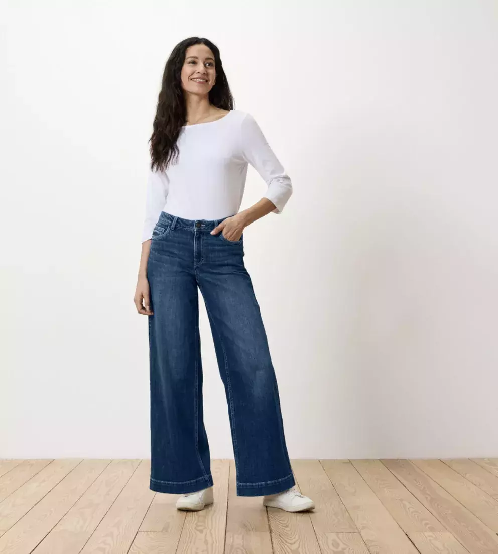 džíny s vysokým pasem