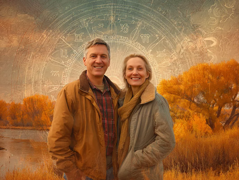 pár v podzimní krajině