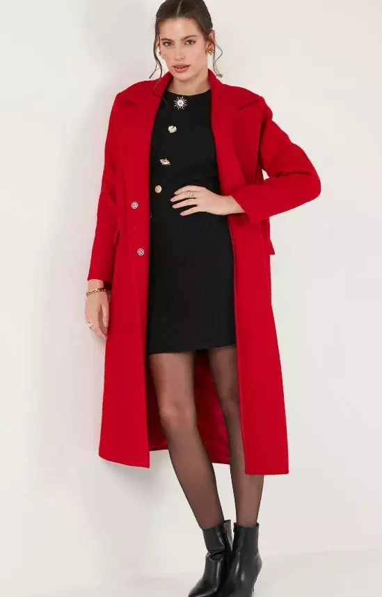 Sytě červený kabát, LELA, 3 299 Kč