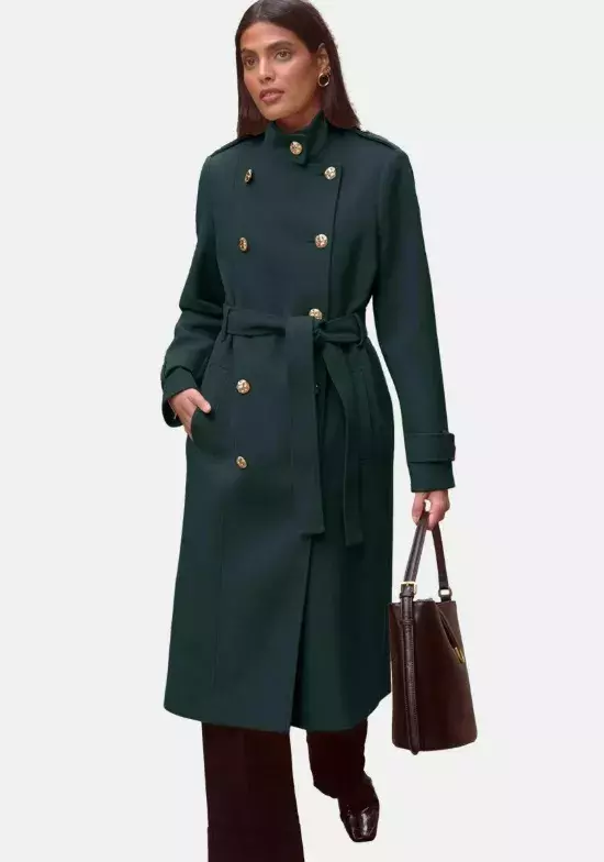 Elegantní midi kabát s páskem, Love & Roses, 4 305 Kč