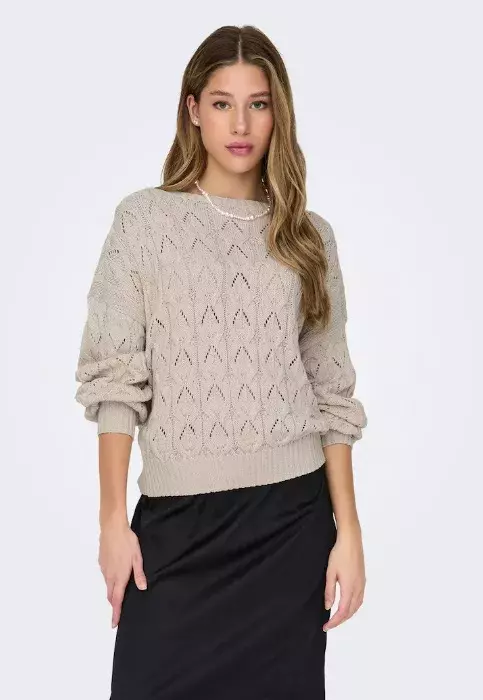 Vzorovaný béžový svetr, ONLY, 549 Kč