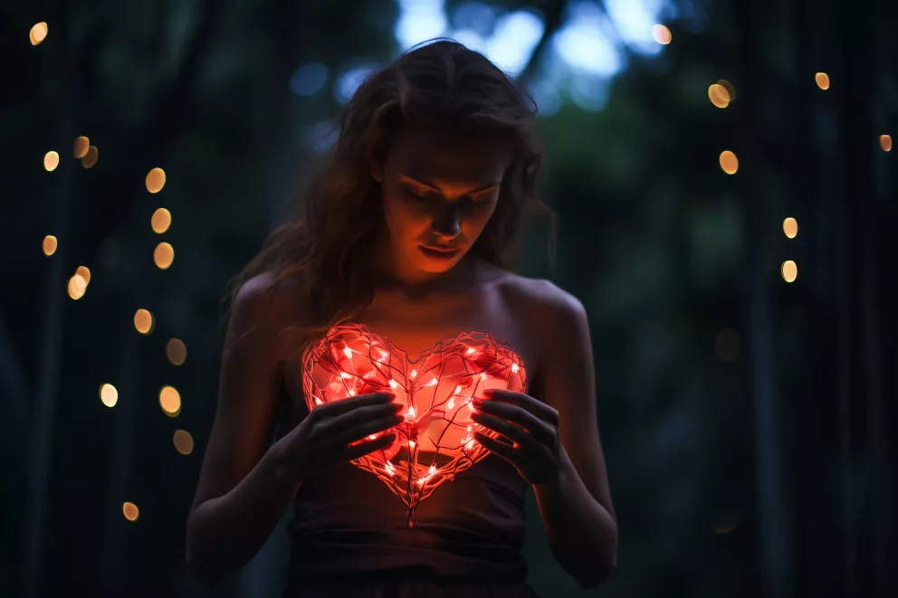 žena se srdcem v ruce